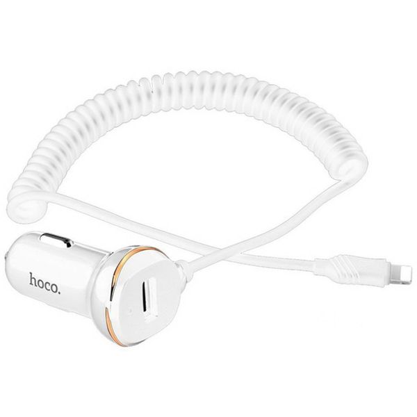 Автомобильное зарядное устройство Hoco Z14/Lightning Cable 1USB 3.4A (Белая ) ID999MARKET_6010029 фото